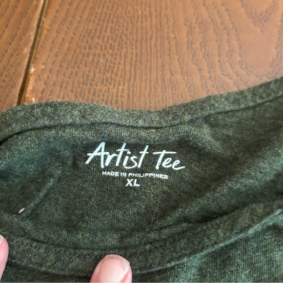 J. Crew Artist Tee in Forest Green with Matching Cardigan, size xl/l - Picture 3 of 14